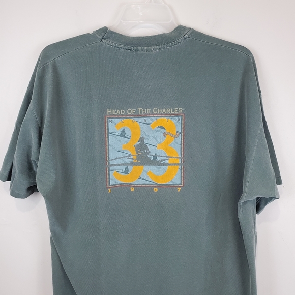 VTG Boston Head Of The Charles Regatta Boat Shirt XL USA Sailing Flag Rowing - Picture 5 of 10